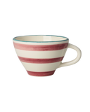 Ceramic Tea Cup with Hand-painted Pink Horizontal Stripes - 150 ml
