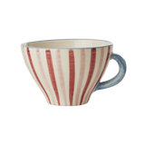 Ceramic Tea Cup with Hand-painted Stripes