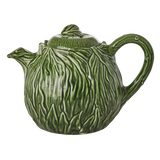 Ceramic Teapot with Embossed Leave Design