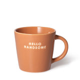 Ceramic cappuccino cup HELLO HANDSOME terracotta 250ml