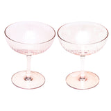 Champagne coupe glass 2 pack ripple luster amber