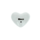 Coeur en porcelaine "Merci"