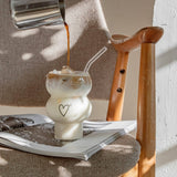 Coeur en verre à double bulle