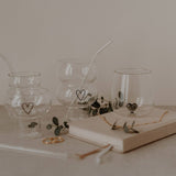 Coeur en verre à double bulle