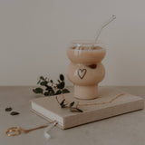 Coeur en verre à double bulle