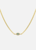 Neith Gold / Blue Zirconium Oxide Chain Necklace