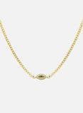 Neith Gold / Green Zirconium Oxide Chain Necklace