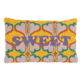 Coussin Sweet Knitted Jaune/Rose: Jaune/Rose / Garni en polyester / 30 x 50 cm