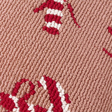 Coussin Tufté Sucre d'Orge Rose/Rouge: Rose/Rouge / Garni en polyester / 45 x 45 cm