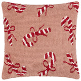 Coussin Tufté Sucre d'Orge Rose/Rouge: Rose/Rouge / Garni en polyester / 45 x 45 cm