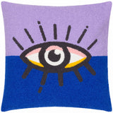 Coussin à boucles All Eyes On You, lilas/bleu: Lilas/bleu / Garni en polyester / 45 x 45 cm