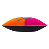Coussin à boucles All Eyes On You, orange/rose: Orange/Rose / Garni en polyester / 45 x 45 cm