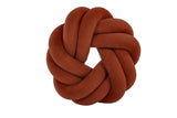 Cushion (filled) knot leather brown 30x30x7cm