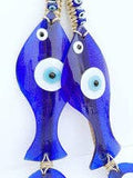 Décoration murale Lucky Evil Eye, perle bleue en forme de poisson