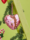 Disco Ball in Heart Shape - Soft Pink - Medium