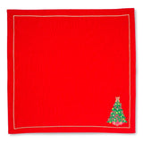 Embroidered napkins Christmas tree red 45cm Pack of 2