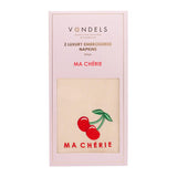 Embroidered napkins MA CHERIE beige 45cm Pack of 2