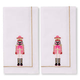 Embroidered napkins nutcracker white 45cm Pack of 2