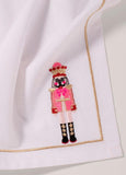 Embroidered napkins nutcracker white 45cm Pack of 2