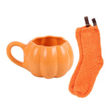 Ensemble de mugs et chaussettes en forme de citrouille d'automne et d'automne
