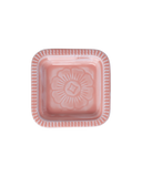 Vrlo mali četvrtasti metalni pladanj - pastelni koraljni