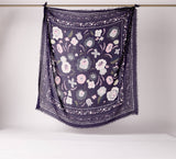 FOULARD LAINE ET SOIE BALKANS BLEU ORAGE