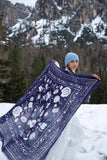 FOULARD LAINE ET SOIE BALKANS BLEU ORAGE