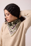 FOULARD TWILL DE COTON KAKI SMALL INDIENNES
