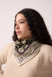 FOULARD TWILL DE COTON KAKI SMALL INDIENNES