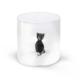 Borosilicate glass cup. Capacity: 250 ml. Figurine: dinosaurus