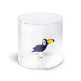 Taza de vidrio de borosilicato. Capacidad: 250 ml. Figura: Tucan