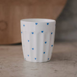 Gobelets petits cœurs bleu clair