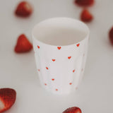 Gobelets petits cœurs rouges