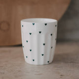 Gobelets petits cœurs verts