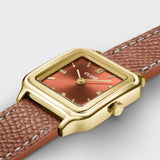 Gracieuse Petite Watch Double Leather, Nutshell, Gold Colour