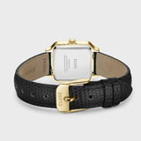 Gracieuse Petite Watch Leather, Black Lizard, Gold Colour