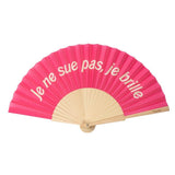 Handfan ''je ne sue pas, je brille'' pink