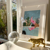 Impression "Les Cowgirls sont éternelles" - en bleu: Sans cadre / A1