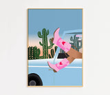 Impression "Les Cowgirls sont éternelles" - en bleu: Sans cadre / A1