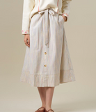 JUPE ANYCIA - RAYURES ECRUES