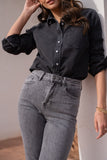 Maryline I Cropped Straight I Jeans Grau