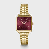 La Tétragone Watch Steel Dark Cherry, Gold Color 