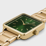 La Tétragone Watch Steel stones Green, Gold Colour