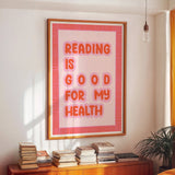 La lecture est bonne pour ma santé impression de livre dessinée à la main: Sans cadre / A2