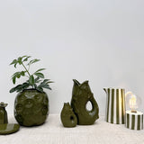 Lampe décorative Rayure kaki à piles D8,8 H17,5cm