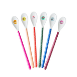 Set of 6 latte spoons - Happy Face