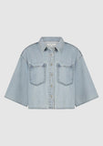 MAE DENIM BLOUSE - Azure blue