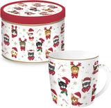 MUG 35CL EN PORCELAINE DANS UNE BOITE METAL CHRISTMAS FRIENDS