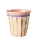 Medium Cup - Cream - Stripey Love Print
