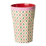 Melamine Cup with Diamond Christmas Tree Print - Tall - 400 ml